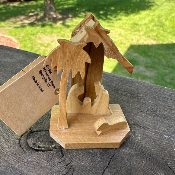 Earthwood Olive Wood From The Holy Land Ornament Nativity Handcrafted Christmas - Picture 3 of 8